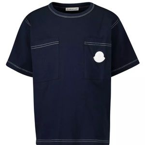 Moncler Navy Blue Kids Short Sleeve Tee